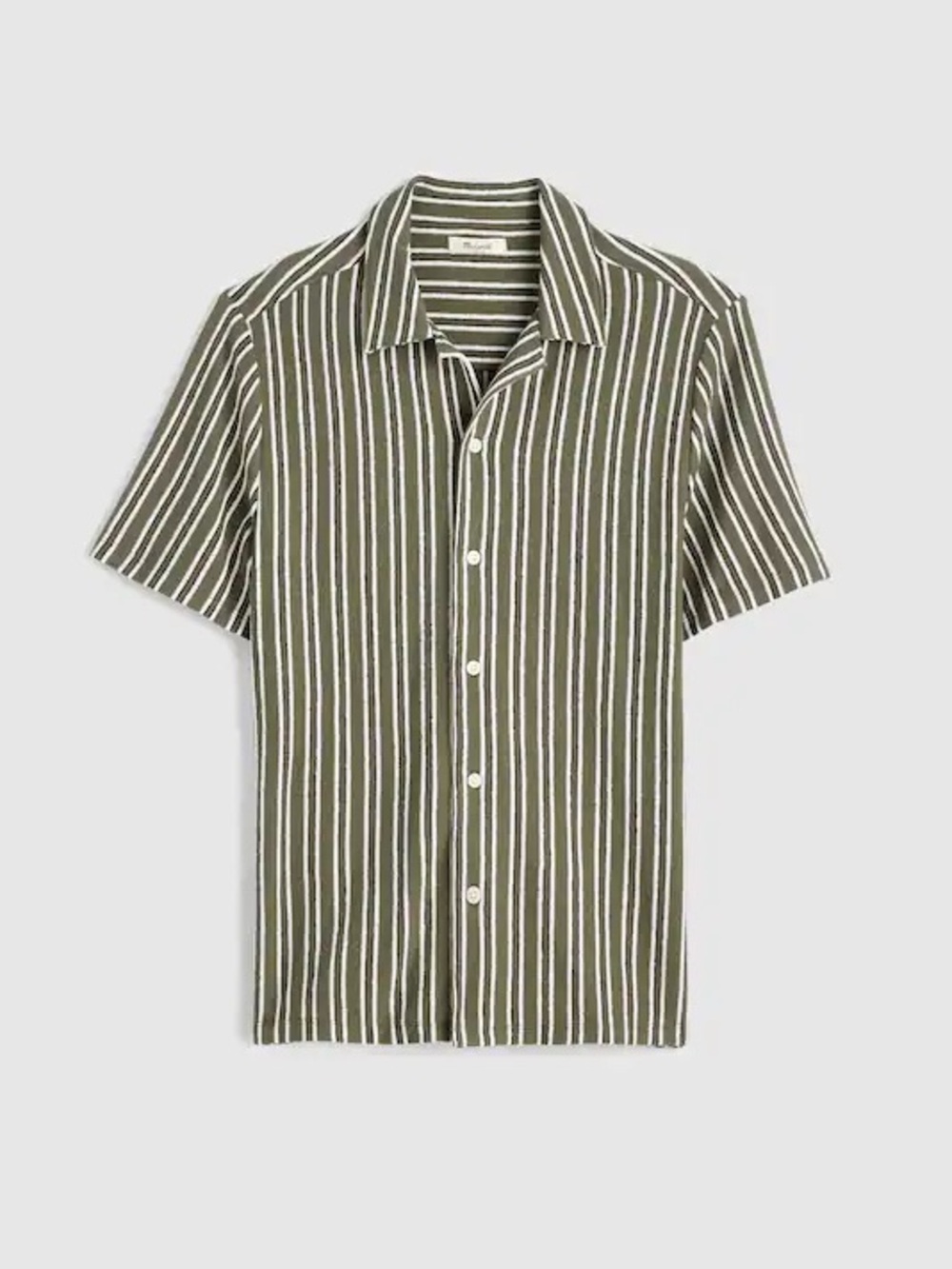 Madewell The Camp Shirt in Seaport Terry Olive Stripe Size S NWT $98 NZ248